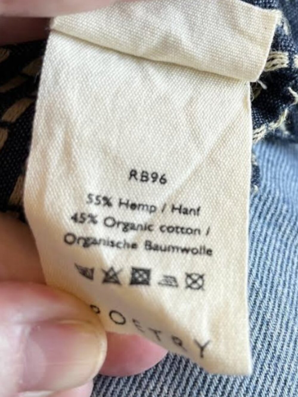 Poetry • Dash Weave Shirt • Hemp Organic Cotton • Indigo • Size 6 - Picture 4 of 9